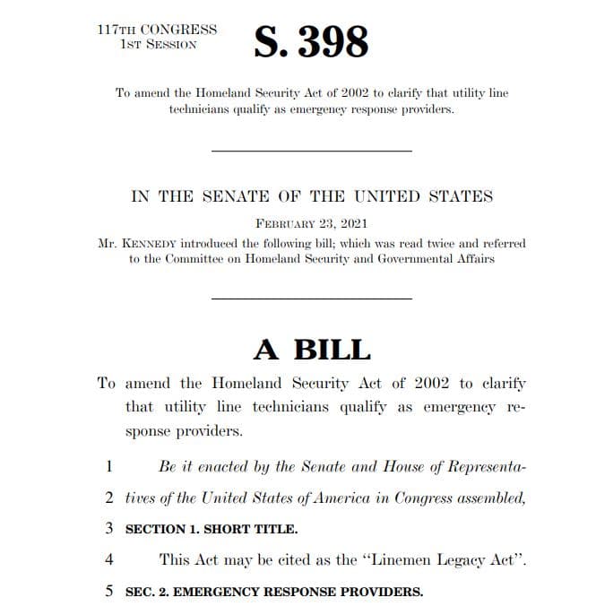 Lineman Legacy Act