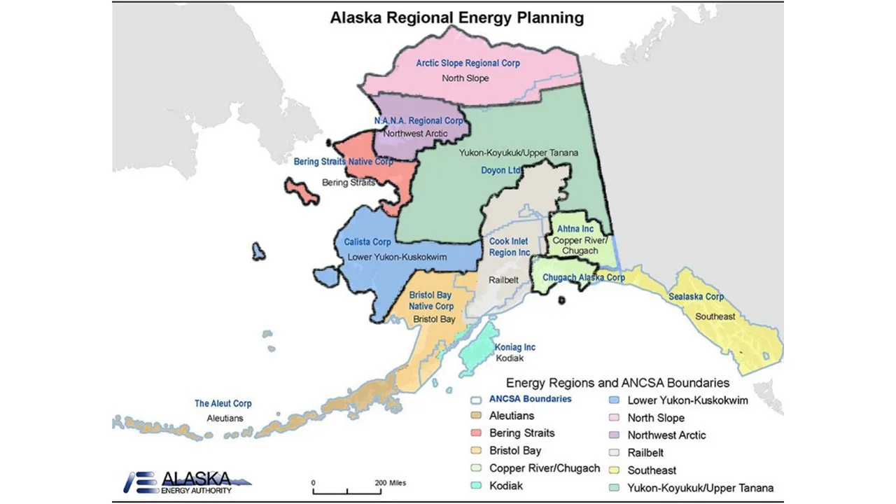 Alaska utility and public power districts map