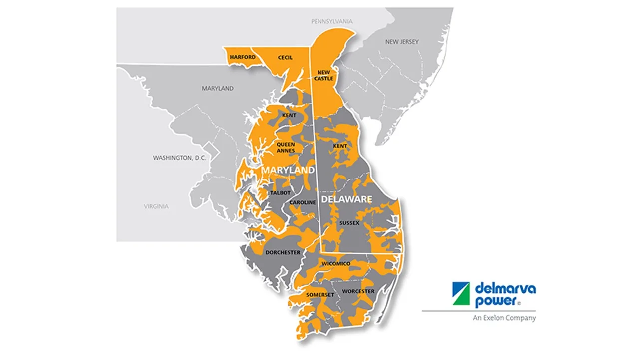Delaware utility and public power districts map
