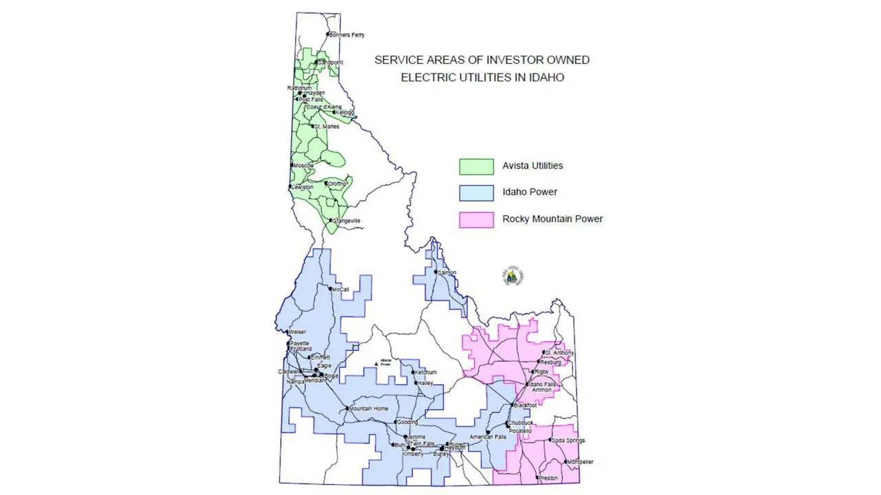 Idaho utility and public power districts map