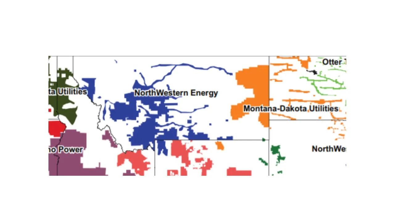 Montana utility and public power districts map