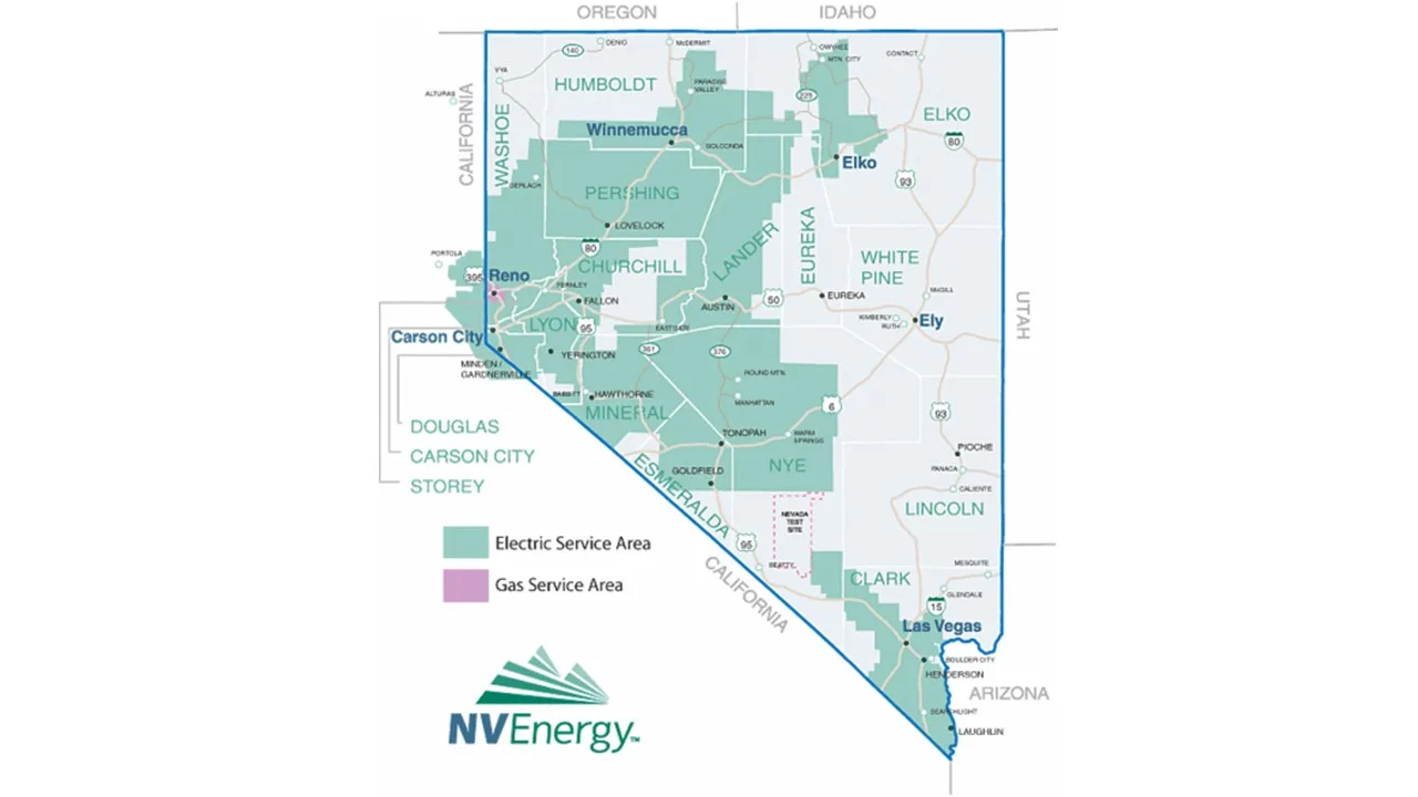 Nevada utility and public power districts map