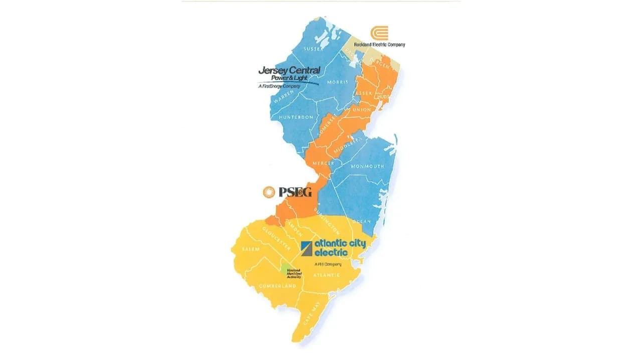 New Jersey utility and public power districts map