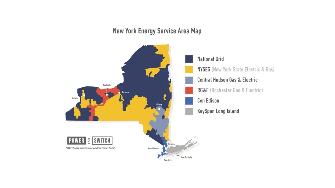 New York utility and public power districts map