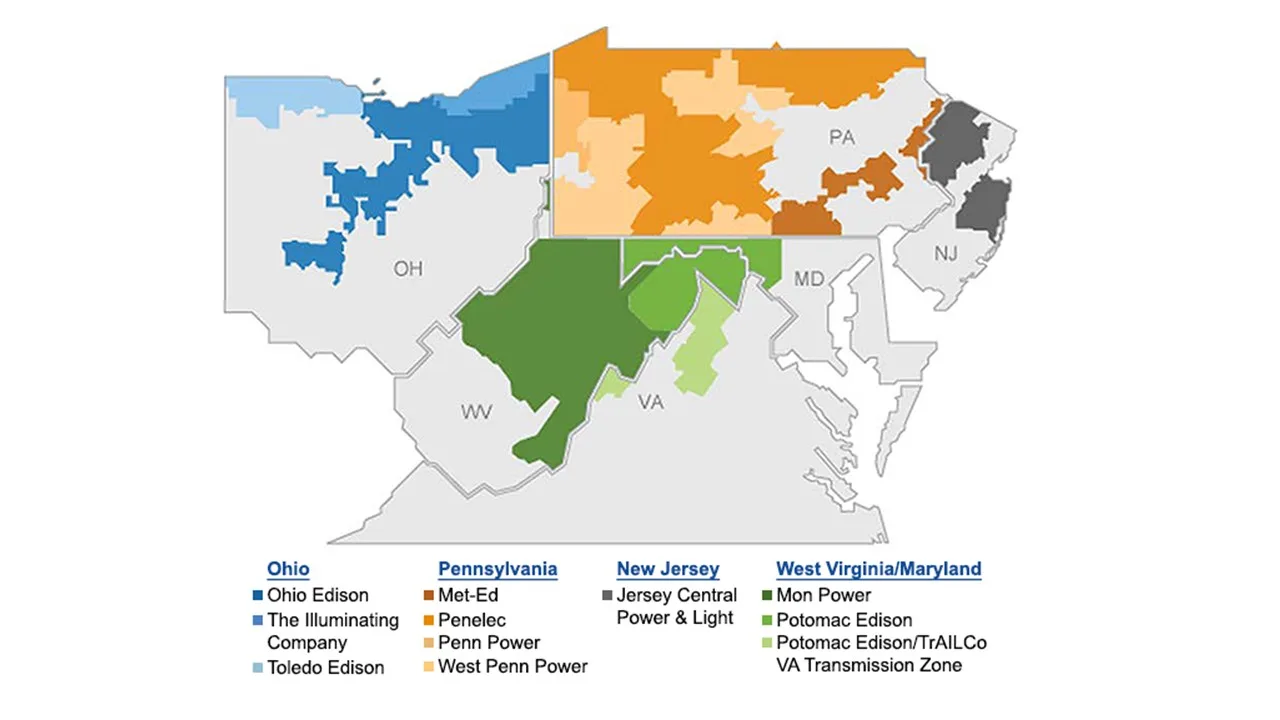 West Virginia utility and public power districts map