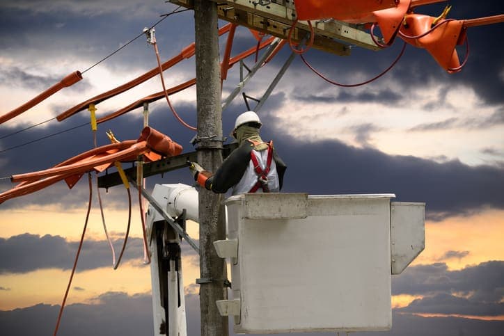 Lineman working on the job