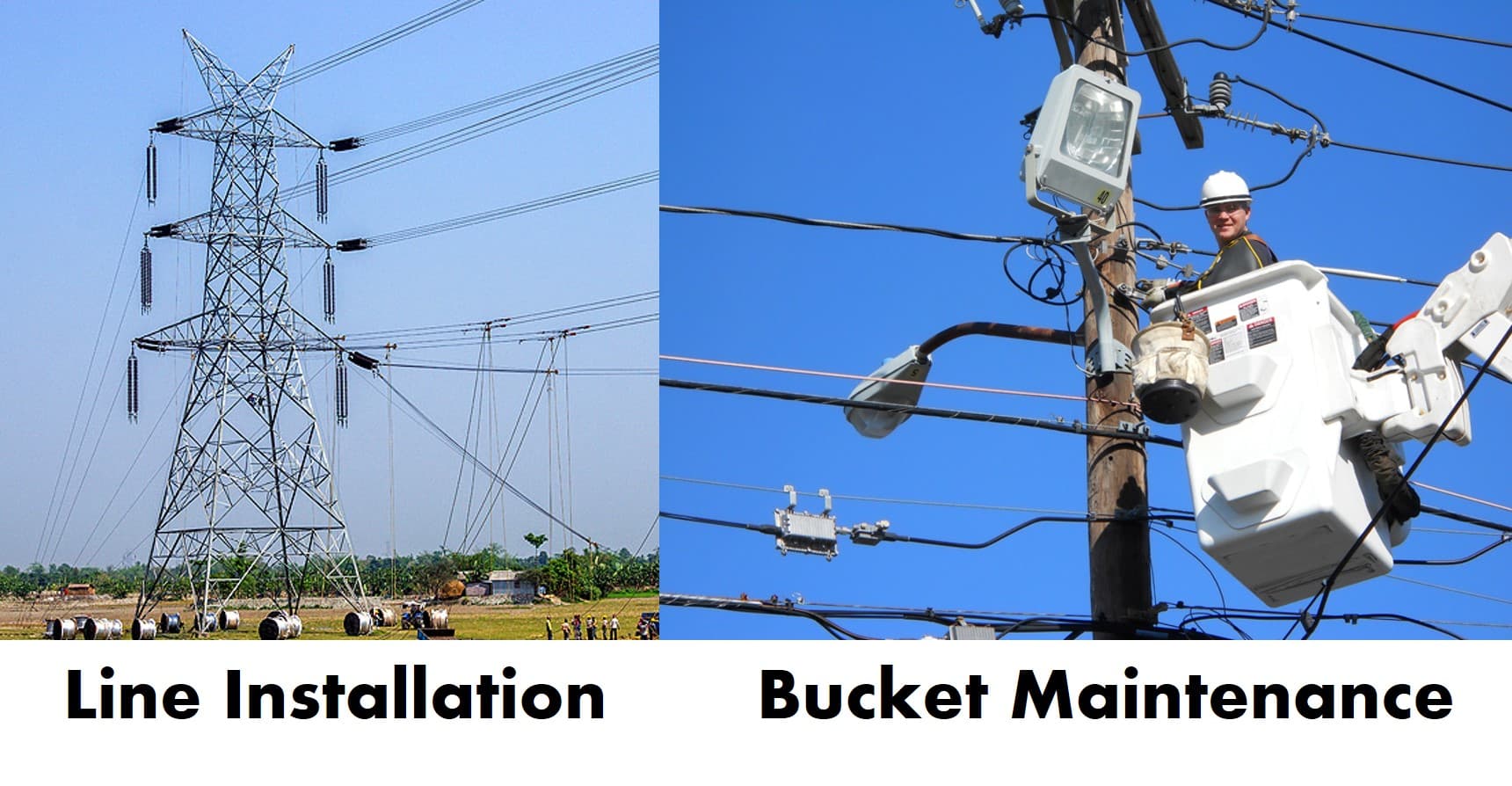 line installation and bucket maintenance